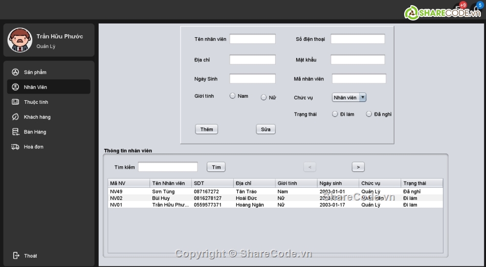 Code đồ án,Dự án 1,Java,Pro1041,Cửa Hàng,Quản Lý